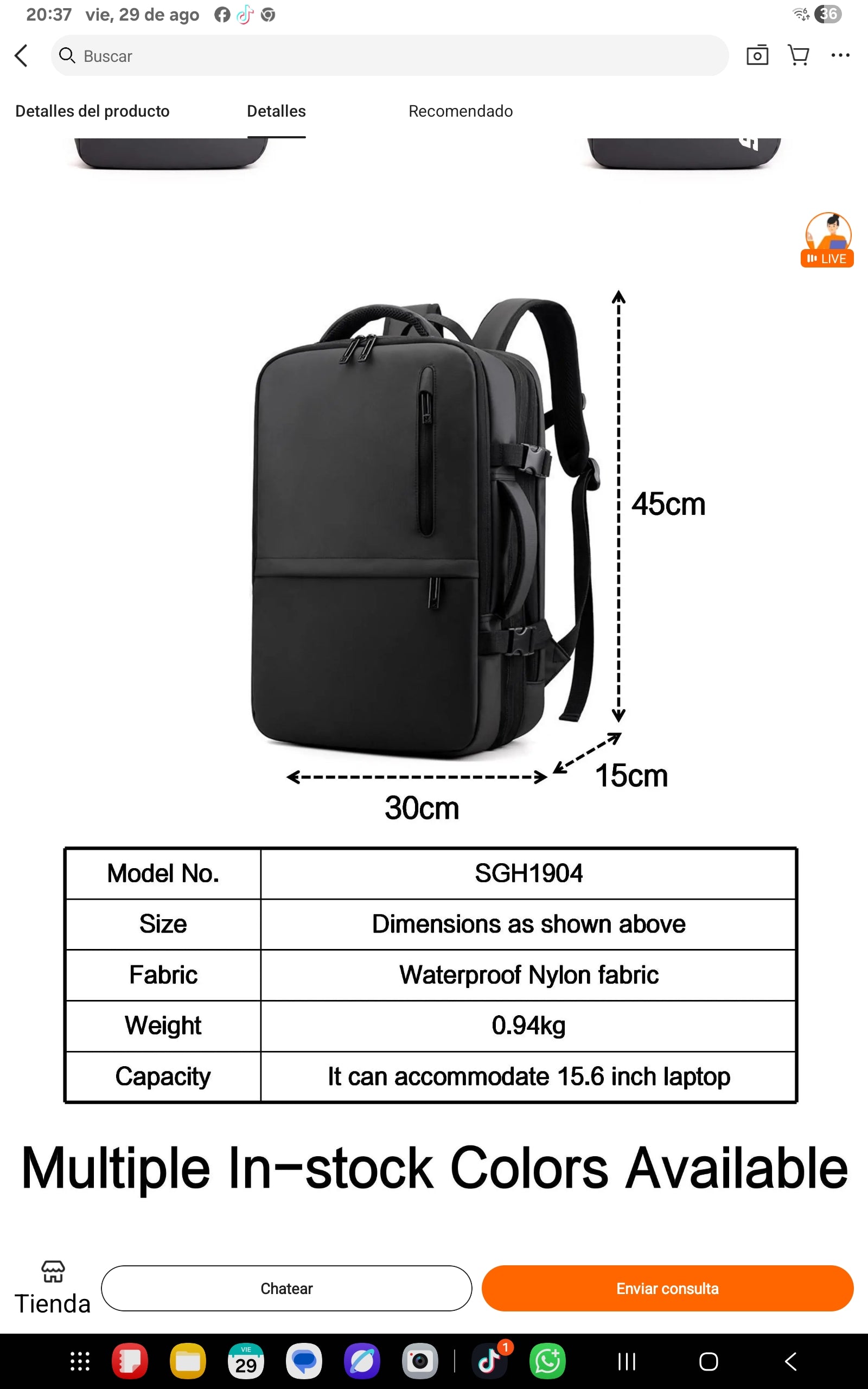 Mochila de Viaje Oxford